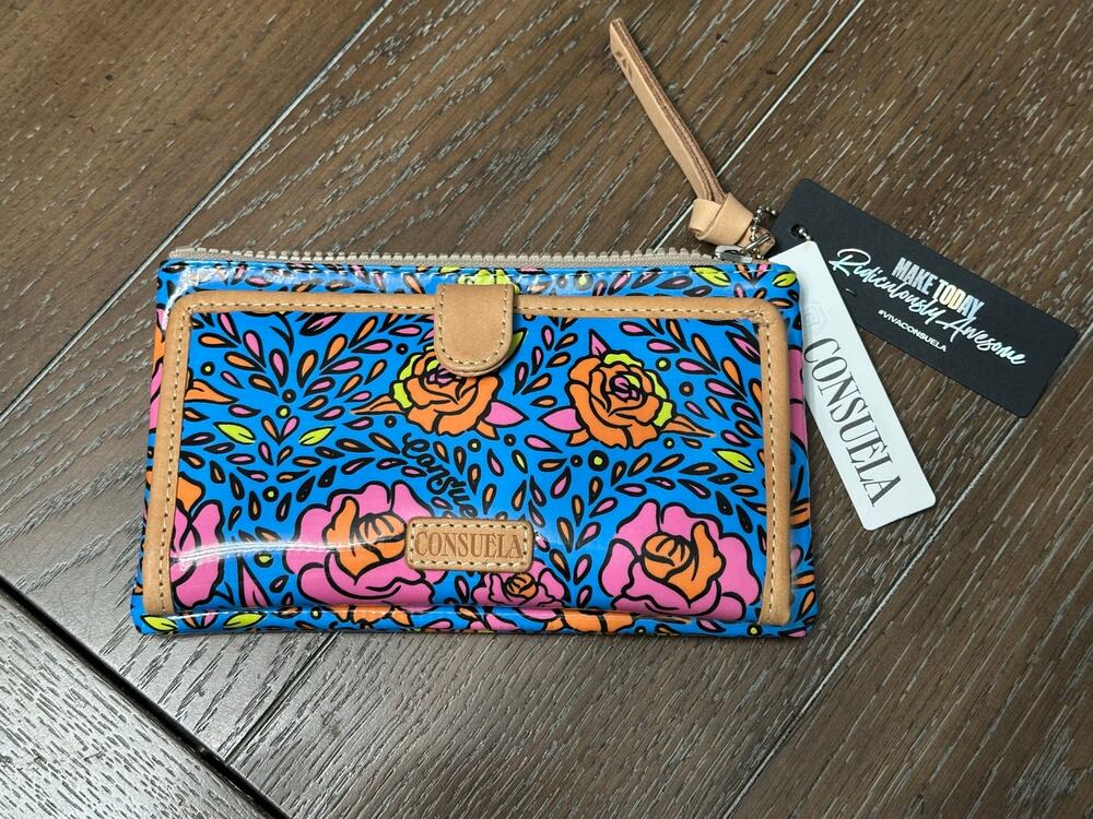 NWT Consuela Mandy Slim Wallet 12 Card Slot Full Length Zipper RETAILS $125